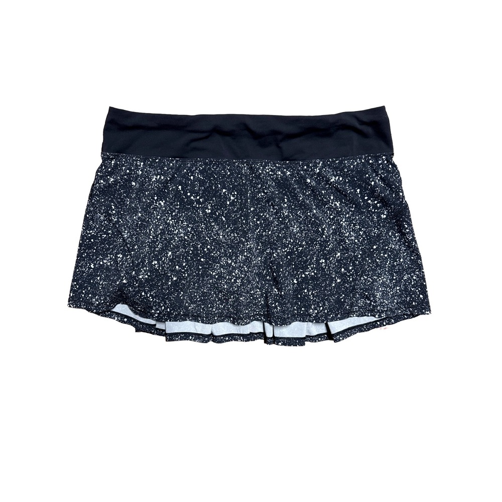 Lululemon Circuit‎ Breaker Skort Black White Speckled Pleated Athletic Size 12